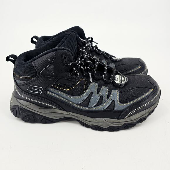 Skechers Men's Work RF Holdredge Rebem Steel Toe Lace Up Boot Black Gray 11 M - Picture 1 of 13